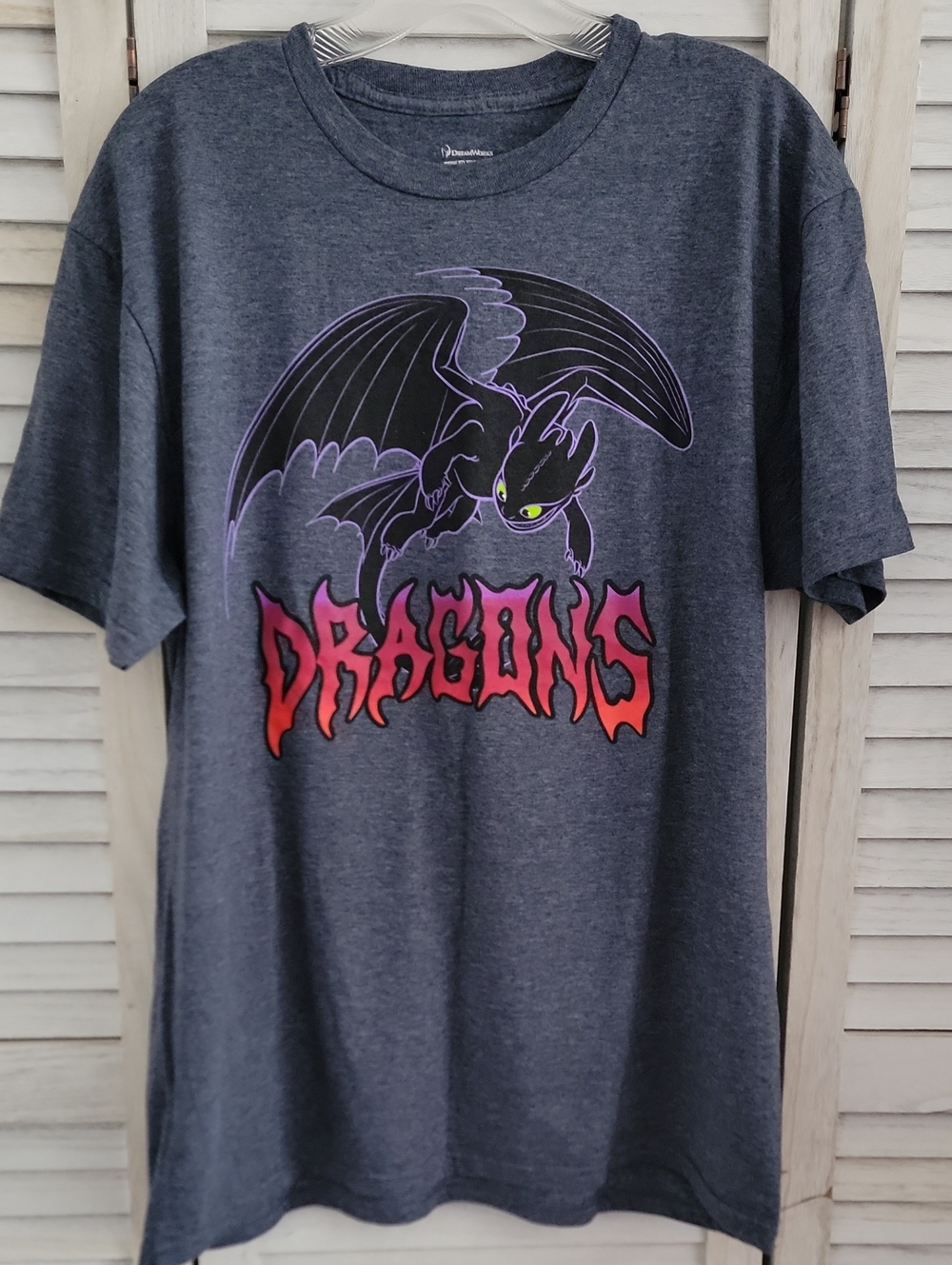DreamWorks Gray 'DRAGON' Logo Tee